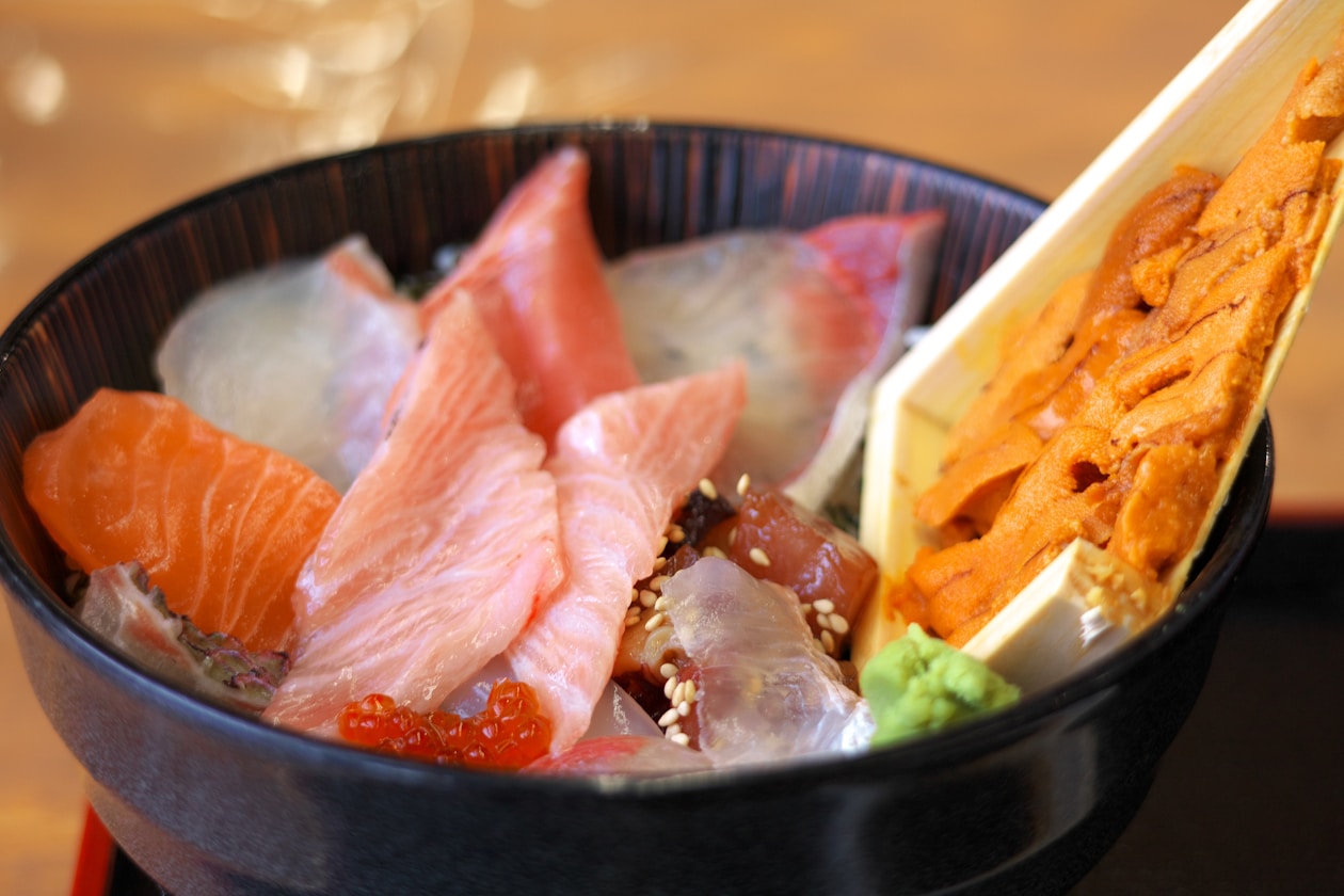 a close up of a bowl of food on a table
